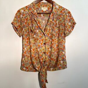 Maeve by Anthropologie - floral citrus blouse. Size 4